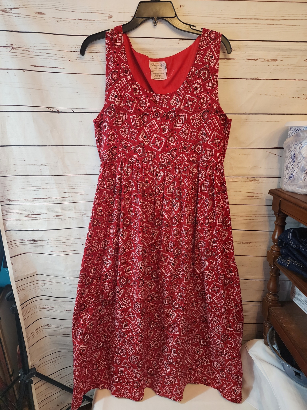 Hand Crafted Handkerchief Dress Red